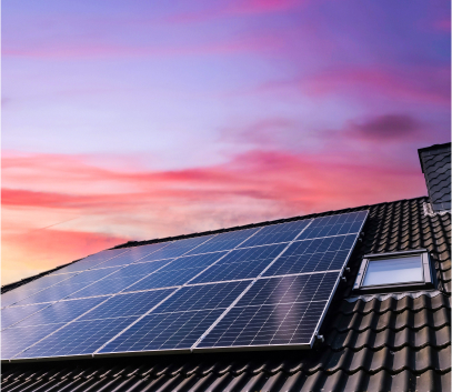 solar panels on roof